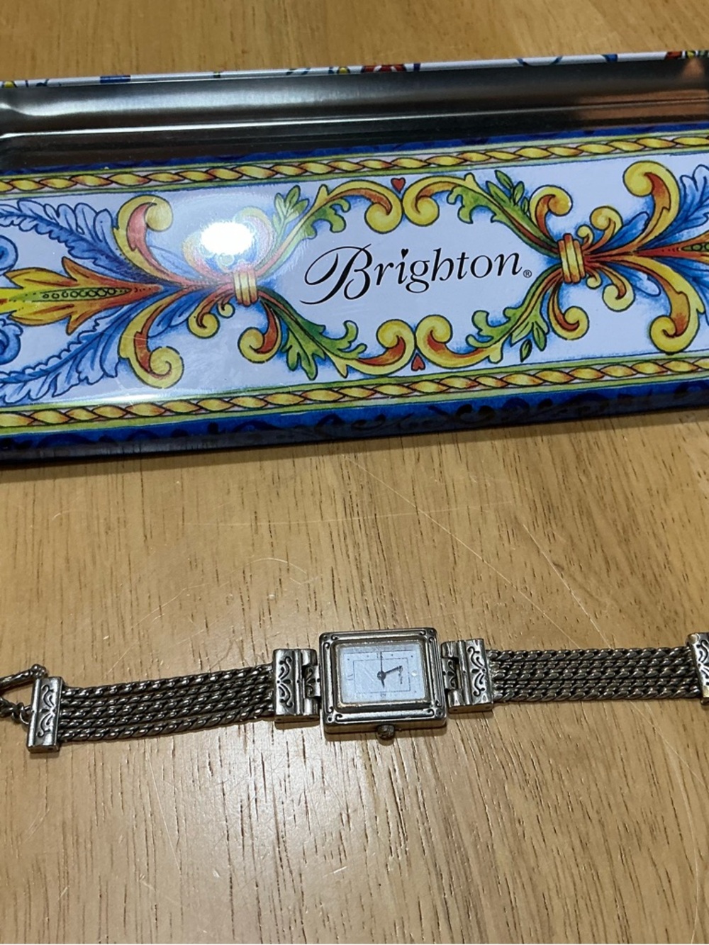 Brighton Silver-Tone Rectangular Watch Caseback